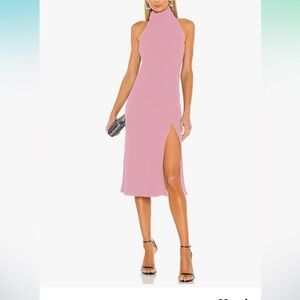 NWT Elegant Pinkish/purple Halter Dress w/side slit size 12-14
